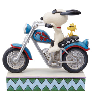 Jim Shore Peanuts Snoopy & Woodstock Riding Motocycle Figurine