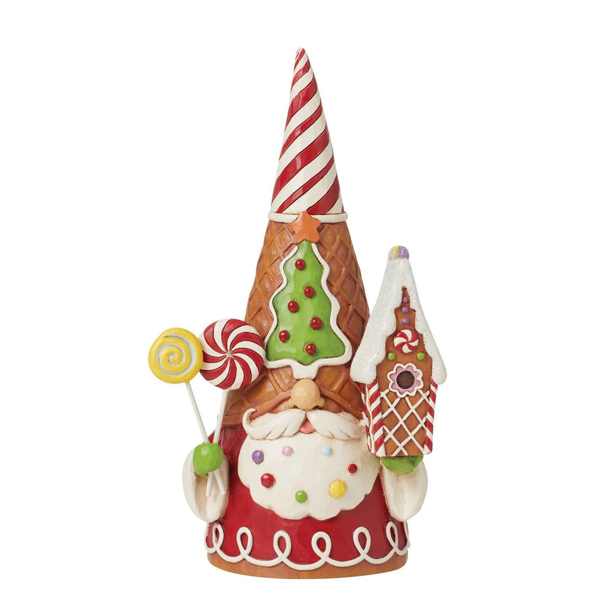 Jim Shore Gingerbread Gnome with Treats and Birdhouse 7.75