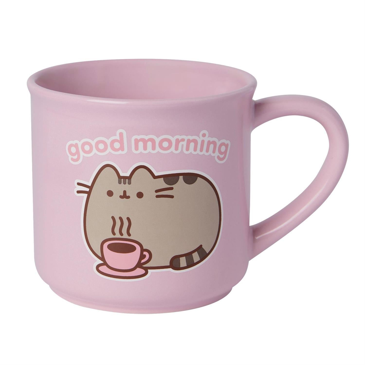 pusheen house plants glass mug with lid Pusheen Good Morning Coffee Mug, 18oz