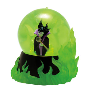 Disney Showcase Maleficent with Green Flame Light Up Waterglobe 5.5"