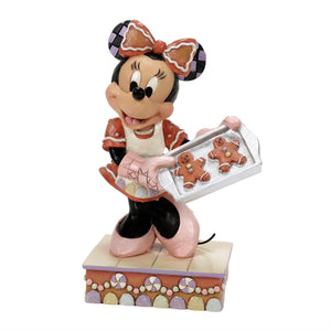 Disney Jim Shore Minnie Bakes Gingerbread Cookies 5.5" Figurine Baking Bliss