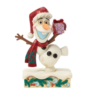 Disney Jim Shore Christmas Olaf Personality Pose 4.75" Figurine Festive Frost