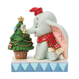 Disney Jim Shore Dumbo with Christmas Tree 5.5" Figurine Merry Moments
