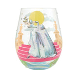 Disney Lolita Stemless Wine Glass Cinderella If The Shoe Fits 5"