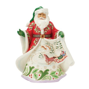 Jim Shore First Edition Santa Winter Scene Musical Magical Sleigh Ride 10"