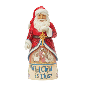 Jim Shore What Child Is This Santa Song with Nativity Mary and Baby Figurine 10"