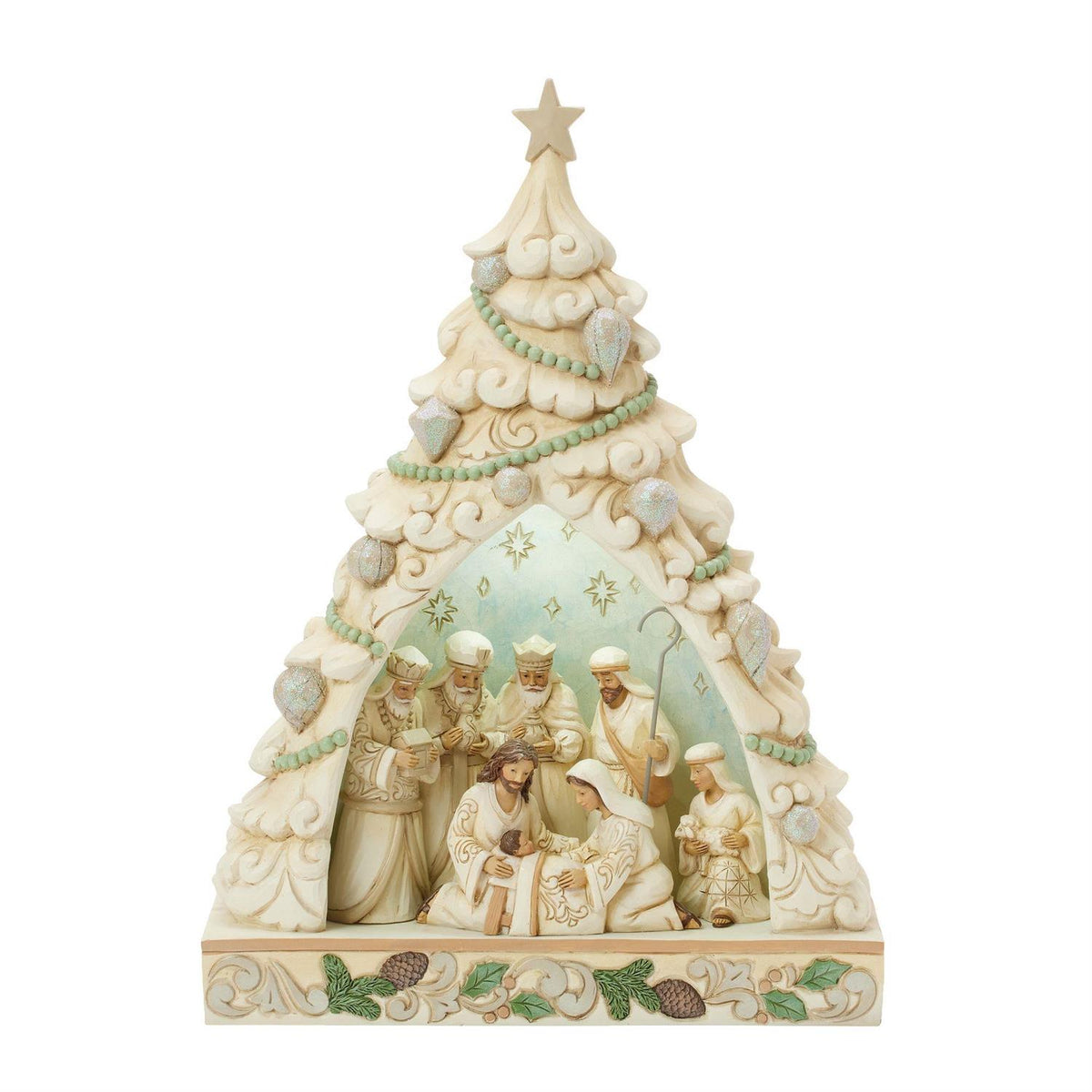 Hallmark Led Tree Jim Shore Woodland Tree of Holy Light Nativity Diorama LED Lighted 11 ...