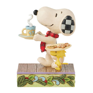 Jim Shore Peanuts Snoopy & Woodstock Cookies for Santa Figurine 5"