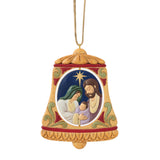 Jim Shore Rotating Holy Family in Bell Ornament 4.75"