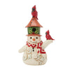 Jim Shore Snowman with Cardinals and Birdhouse Hat 4.53" Mini Figurine