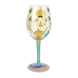 Disney Lolita Wine Glass Aladdin Castle & Genie Lamp Show Me The World 9"