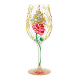 Disney Lolita Wine Glass Beauty and the Beast Castle Bold Like A Rose 9"