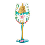 Disney Lolita Wine Glass The Little Mermaid Trident's Castle Ride Your Own Wave 9"