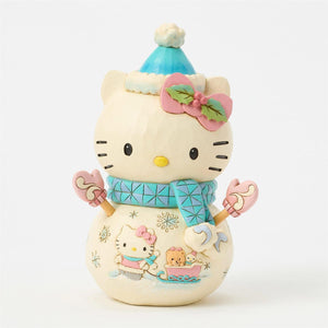 Sanrio Jim Shore Figurine Hello Kitty Snowman with Pink Mittens 6.5"