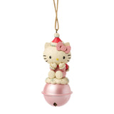 Sanrio Jim Shore Ornament Hello Kitty on Pink Jingle Bell 3.5"