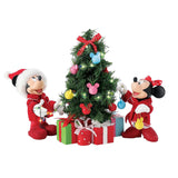 Disney Possible Dream Mickey & Minnie Mouse Decorating Lighted Christmas Tree Figurine 9"