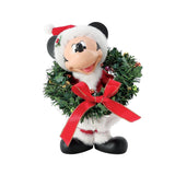 Disney Possible Dream Holly Jolly Mickey Mouse in Holiday Wreath Figurine 6.75"