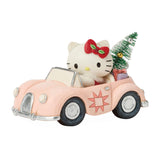 Jim Shore Sanrio Hello Kitty Driving in Pink Christmas Car Figurine 4.5"