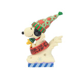 Jim Shore Peanuts Snoopy and Woodstock Dog Bowl Sled Snowy Shenanigans Figurine 4.5"