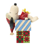 Jim Shore Snoopy and Woodstock Dreaming of Christmas Gifts Figurine 5.1"