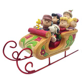 Jim Shore Peanuts Snoopy and Friends in A Sleigh Ride to Remember Figurine 6.89"