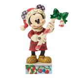 Disney Jim Shore Mickey Mouse with Candy Cane Peppermint Magic Figurine 5.25"