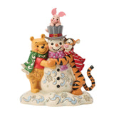 Disney Jim Shore Pooh, Tiger, and Piglet with Snowman Friend Figurine 3.75"