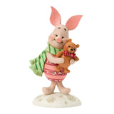 Disney Jim Shore Piglet Hugging a Teddy Bear Mini Figurine 3.5"