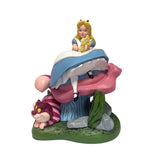 Disney Showcase Alice in Wonderland with Mushroom and Chelshire Cat 75th Anniversary Figurine 7.25"