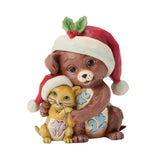 Jim Shore Christmas Hugging Dog and Cat Mini Figurine 3.75"