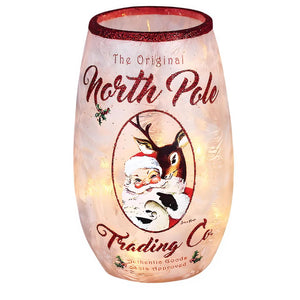 Jolly Holiday Pre-Lit Glass Vase 5.25"
