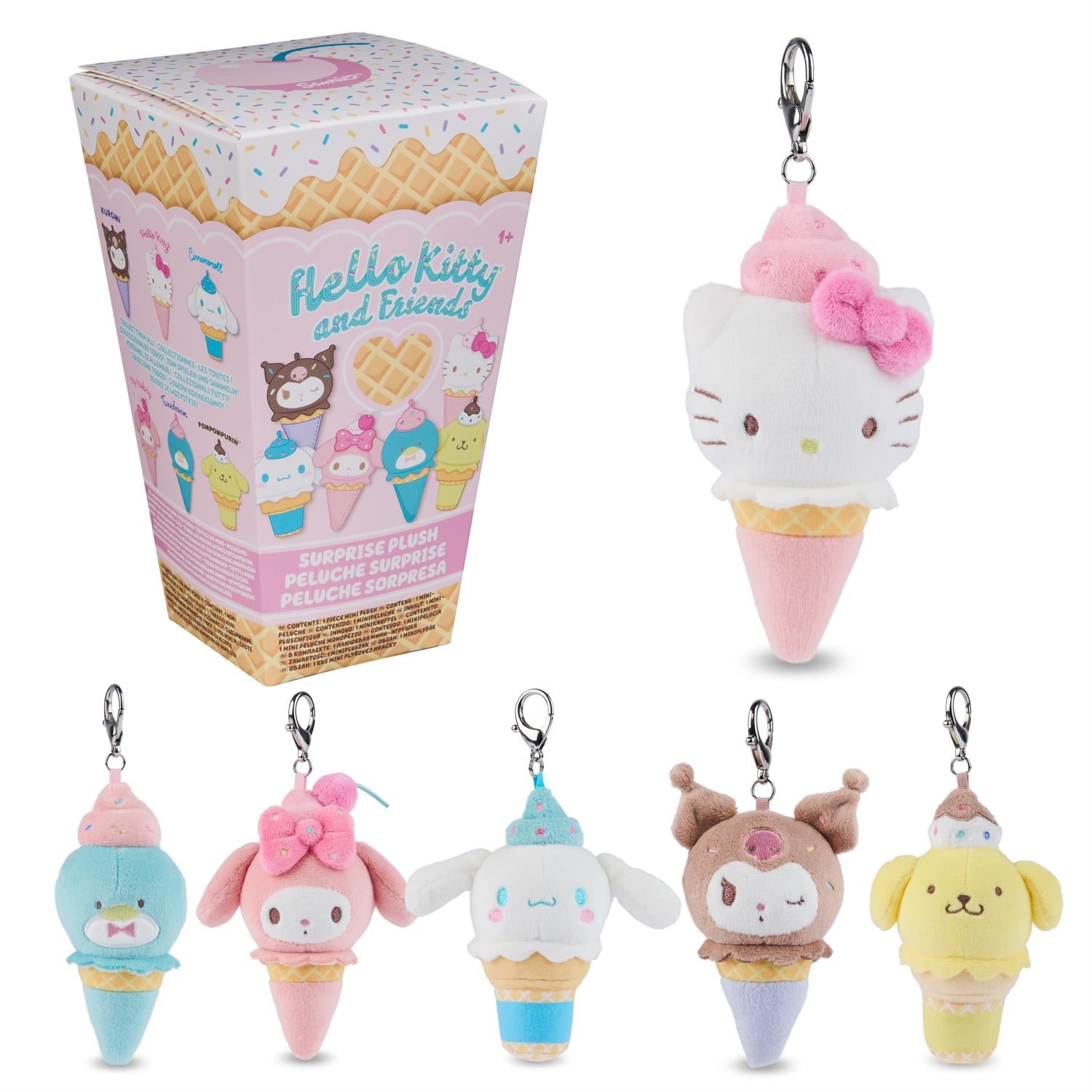 Gund Hello Kitty Friends Ice Cream Cone 2.75 Plush Keychain Surpris Steve s Hallmark
