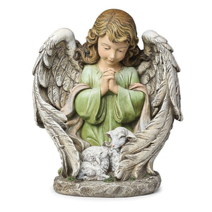 8" Praying Angel with Sheep Garden Statue