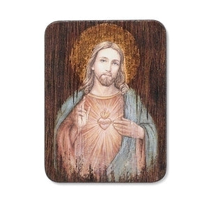 8" Sacred Heart of Jesus Wood Plaque
