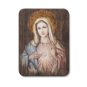 8" Immaculate Heart of Mary Wood Plaque