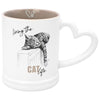 Living the Cat Life 20 Oz. Mug with Heart Shaped Handle