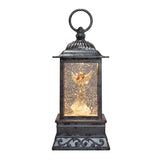 Silvery Angel with Dove Glitter Lantern 10.5"