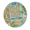 Tiki Bar Round Composite Wood Wall Plaque 20" x 20"