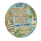 Tiki Bar Round Composite Wood Wall Plaque 20" x 20"