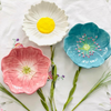 6" Flower Snack Plate in Pink, White, or Blue