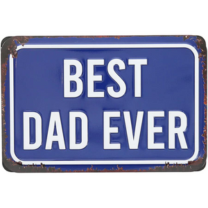 6" x 4" Best Dad Ever Tin Plaque