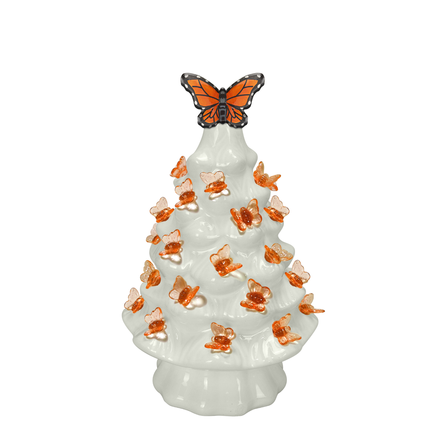 Hallmark Led Tree 7.5” Beautiful Monarch Butterfly LED Ceramic Tree – Steve's Hallmark