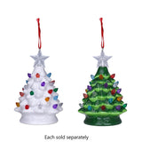 5.25" Ceramic Tree with LED Lighted Bulbs Ornament