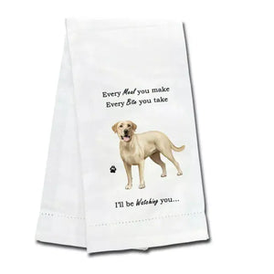 Kitchen Towel Every Bite You Take I'll Be Watching You Black Labrador