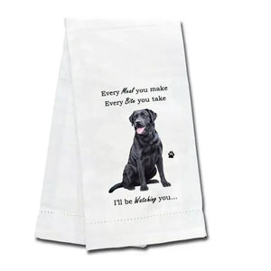 Kitchen Towel Every Bite You Take I'll Be Watching You Chocolae Labrador