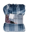 Sapphire Plaid Oversized Blanket Pullover