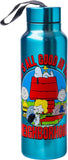 Silver Buffalo Peanuts Good in the Hood Stainless Steel Water Bottle With Strap, 27 Ounces