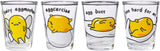 Silver Buffalo Sanrio Gudetama Lazy Egg Poses 4 Pack Mini Glass Set, 1.5 Ounces 