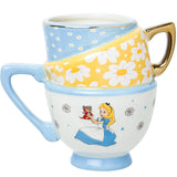 Silver Buffalo Disney Alice in Wonderland and Dinah Stacked Teacup 3D Sculpted Ceramic Coffee Mug, 20 Ounces