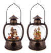 10.25" Harvest Pilgrim Couple Glitter Water Lantern